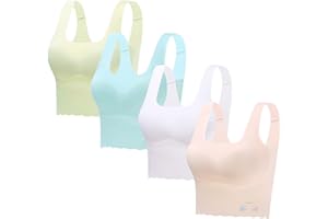 MOOKIRAER Girls Training Bra-Racerback Sports Seamless Bras, Teen Bra Comfort Seamless, Girls Bra with Removable Mini-A Cup Pad