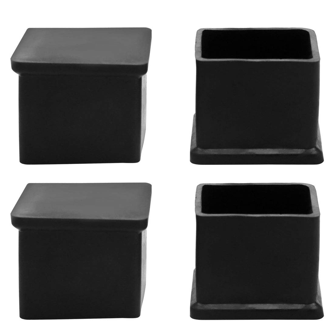 sourcing map Rubber Chair Leg Caps End Pad Feet Cover Furniture Cover Floor Protector 4pcs 0.79" x 0.79"(20x20mm) Inner Size, Reduce Noise Prevent Scratch