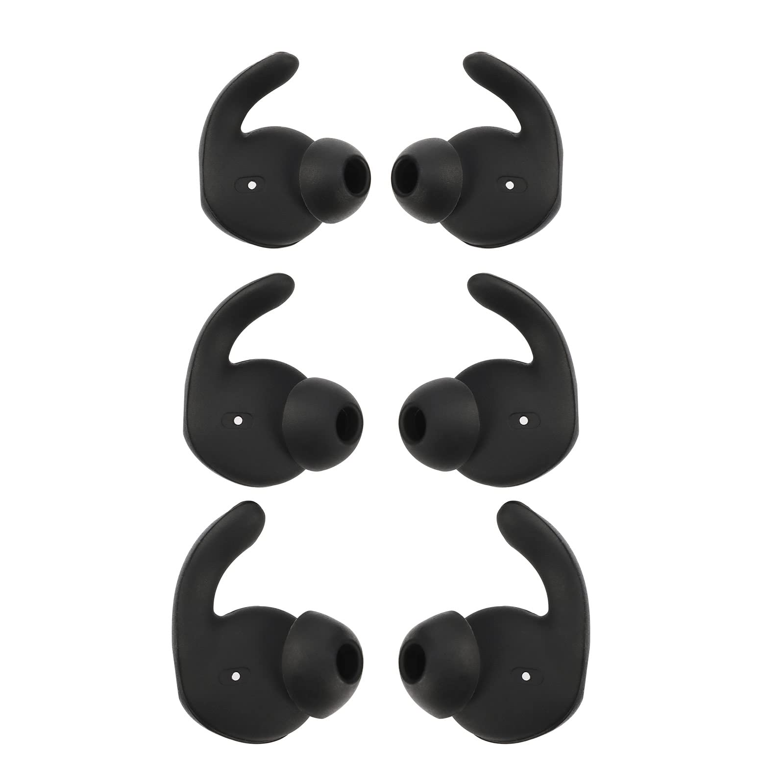 VGOL 3 Pairs Replacement Earbuds Ear Tips Silicone In Ear Earphones Noise Isolation Ear Tips Compatible with AM61 xSport Earphones Black S M L
