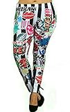 Basico Womens Print Legging with Various Designs,Small -2XL