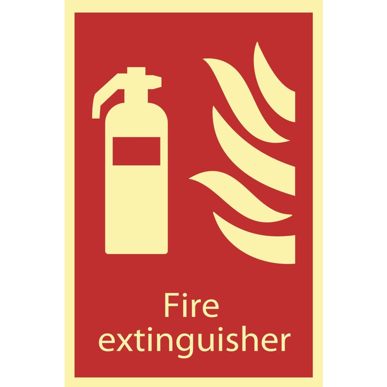 Draper 72598 Glow in The Dark "Fire Extinguisher" Fire Equipment Sign
