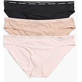 Calvin Klein womens Luxe Comfort Micro Stretch Bikini Panties, 3 Pack