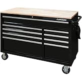 HuskyTools Husky 52 in. x 24.5 in. D 9-Drawer Mobile Workbench in Black