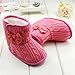 CdyBox Little Baby Fleece Fur Knit Snow Boots Infant Warm Winter for 0-18 Months (12-18 Months, Rose Red)