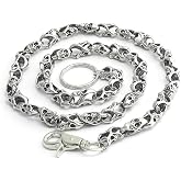 KIMTUR Men's Wallet Chain 34'' Heavy Biker Trucker Skull Anti-theft Wallet Chain Jeans Pant Chain, Silver (MX-1031)