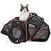 2 Side Expandable Cat Carrier and Small Dog Carrier by Pet Peppy- Expandable Sides Creates Twice The Space for Pets - Perfect Cat and Dog Travel Bag - Airline Approved Pet Carrier! (with Tunnel)