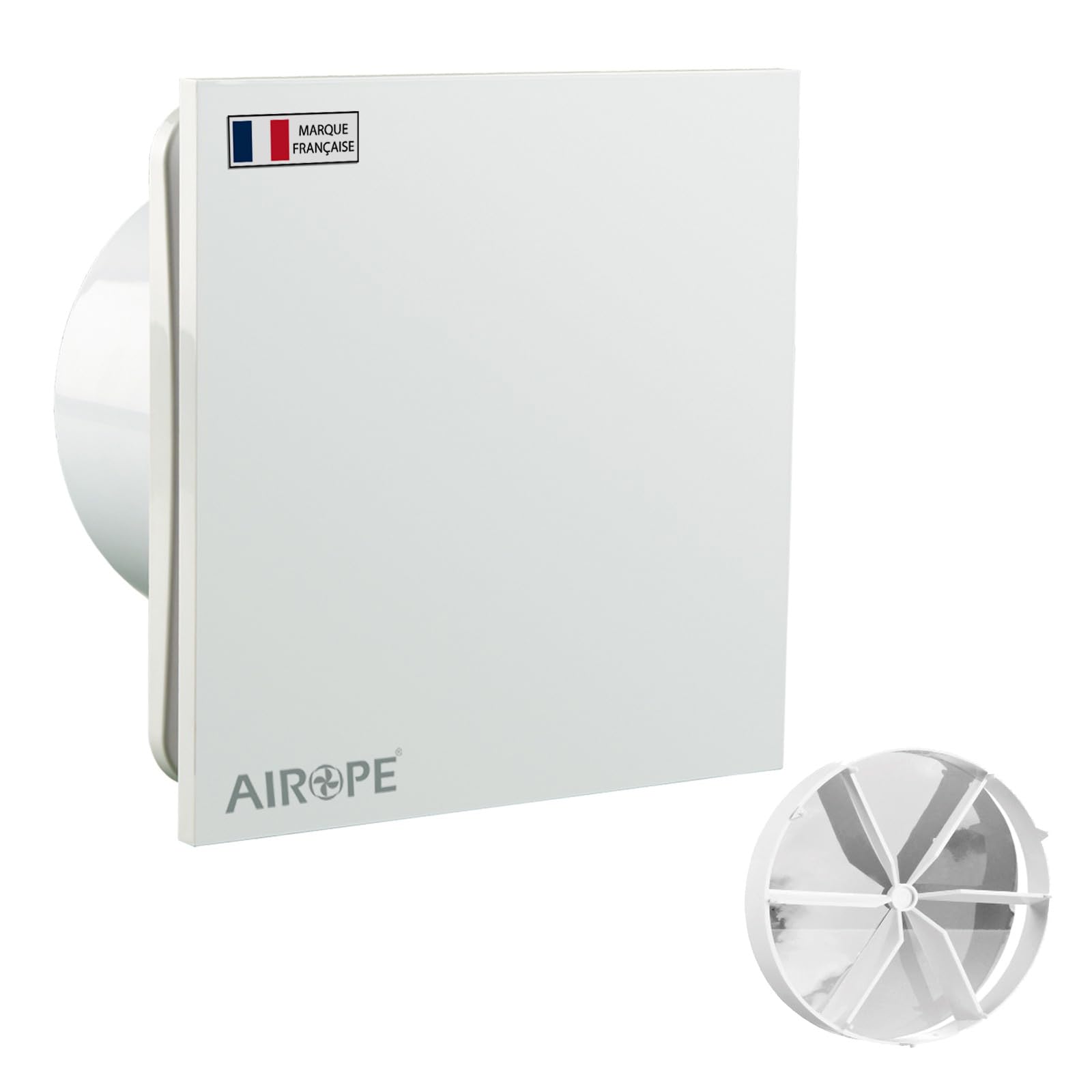 Airope - AB-100 mm Extractor Bathroom Fan with Non-Return Valve, Low Energy Consumption, for Bathroom, Kitchen, Office, Toilet, Silent, 5 Year Warranty