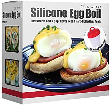 Cuisinette 6 Pack Egglettes EggCooker, Hard &amp; Soft yolk maker from Non Stick Silicone material,No Shell,Boiler,Poacher, and Steamer