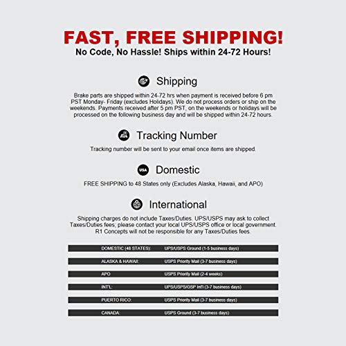 R1 Concepts Front Rear Brakes and Rotors Kit |Front Rear Brake