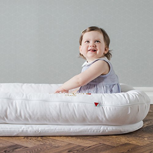 DockATot Grand Dock (Pristine White) - Perfect for Cuddling, Lounging and Co Sleeping. Lightweight for Easy Travel - Suitable from 9-36 months