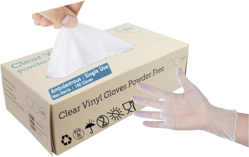 Prophylaxis Thixotropic 100ct Large Clear Vinyl Disposable Gloves Food Catering