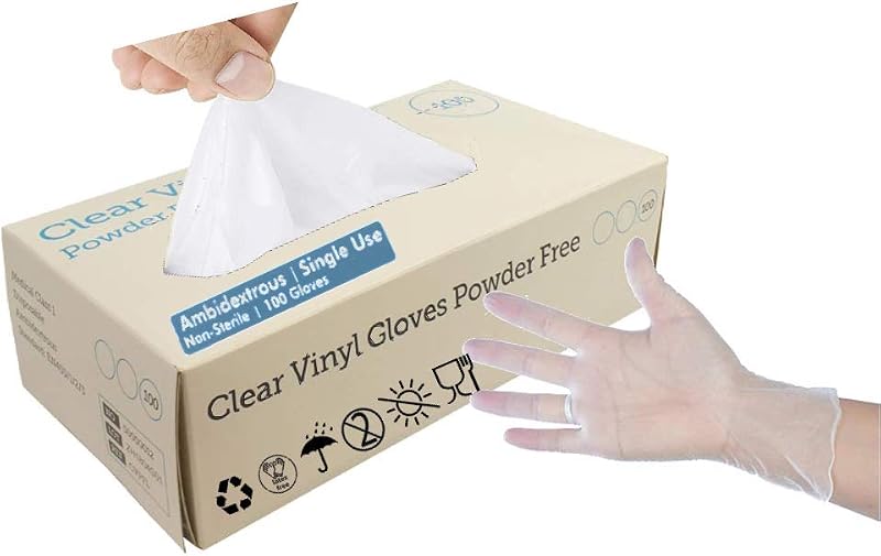 Prophylaxis Thixotropic 100ct Large Clear Vinyl Disposable Gloves Food Catering