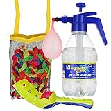 DG SPORTS Pack of 200 Water Balloons Bundle Set - Includes Pump for Quick and Easy Fill Up + Tie Knot Tool + Ball Launcher + Mesh Bag - Awesome Water Fight Kit for Kids - Summer Fun Battle Balloons
