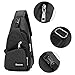 Sling Shoulder Crossbody Chest Bag for Men Women Lightweight Hiking Travel Backpack Daypack with USB Charging Port(Black)