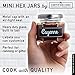 Mini Glass Hexagon Jars - Set of 24 1.5oz Hexagon Jars with Silver Caps Chalkboard Labels - Perfect for Spices, Honey, Canning, Gifts and Crafts - Kitchen Storage Jars