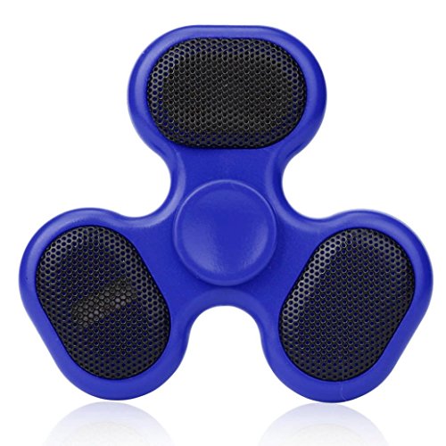 Livoty Fidget Hand Spinner EDC Focus with LED Flash SD Speaker Relieve Stress (blue)