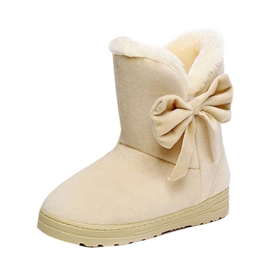 Minetom Damen Stiefeletten Mit Schleife Winterstiefel Warm Winter Boots Klassisch Snow Schuhe