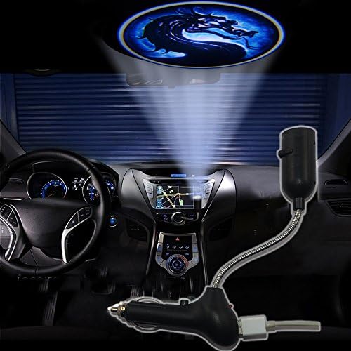 Spoya Mortal Kombat Dragon USB Car dome ceiling CREE LED cigarette lighter logo laser projector light lamp
