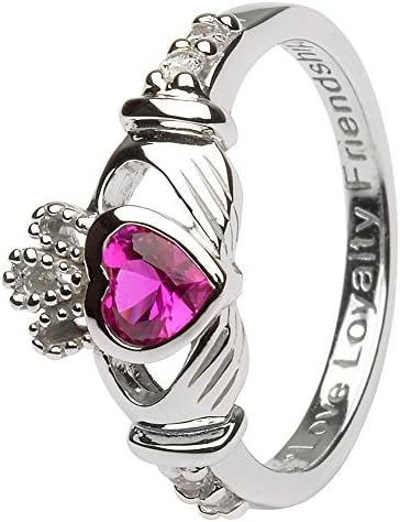CLADDAGH RING STOREJuly Birth Month Sterling Silver Claddagh Ring LS-SL90-7. Made in Ireland.