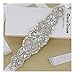 QueenDream Crystal Wedding Belt White Satin Bridal Sash Wedding Belt for Bride and Bridesmaid