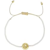 Agriajun Small White Gold Silver Beaded Bracelets for Women, Handmade Adjustable Golden Ball Beads Strand Bracelet Fashion Jewelry Gift.