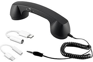 Retro Phone Handset, Type-C Retro Phone Handphone for iPhone and Android, Pop Phone Retro Handset 3.5mm Cell Mobile for Video