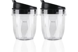 Replacement Cup with Lid (2 Pack), 12oz Cups for Ninja Auto iQ Ninja Blender Auto iQ Seris Ninja CT800C/CT805/CT810/CT810C/CT