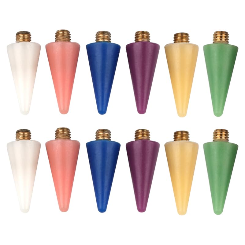 Lurrose Nail Rhinestones Picker Wax Replacement Tips with 12 Colorful Drill Pen Heads for Diy Manicure Nail Art Tools