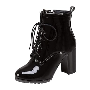 botines charol mujer