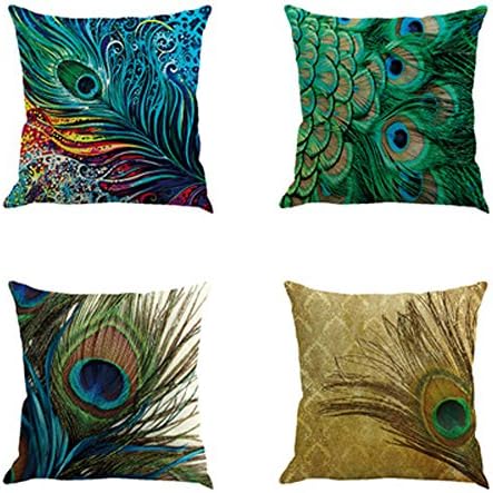 Chaowei 4-Pack Sofa Home Decor Design Throw Pillow Case Cushion Covers Square 18 Inch, Case Only, NO PILLOW