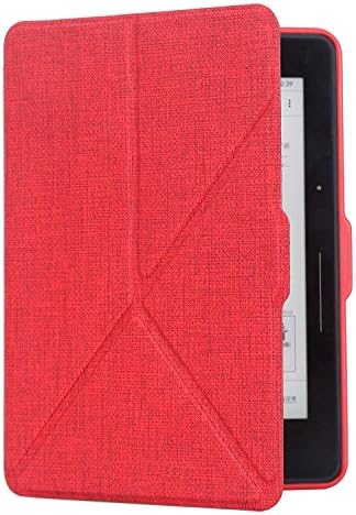YIVVIN Pu Leather Origami Stand Case for Amazon Kindle Voyage (2014) w/Auto Sleep/Wake funtion, Red (Red)