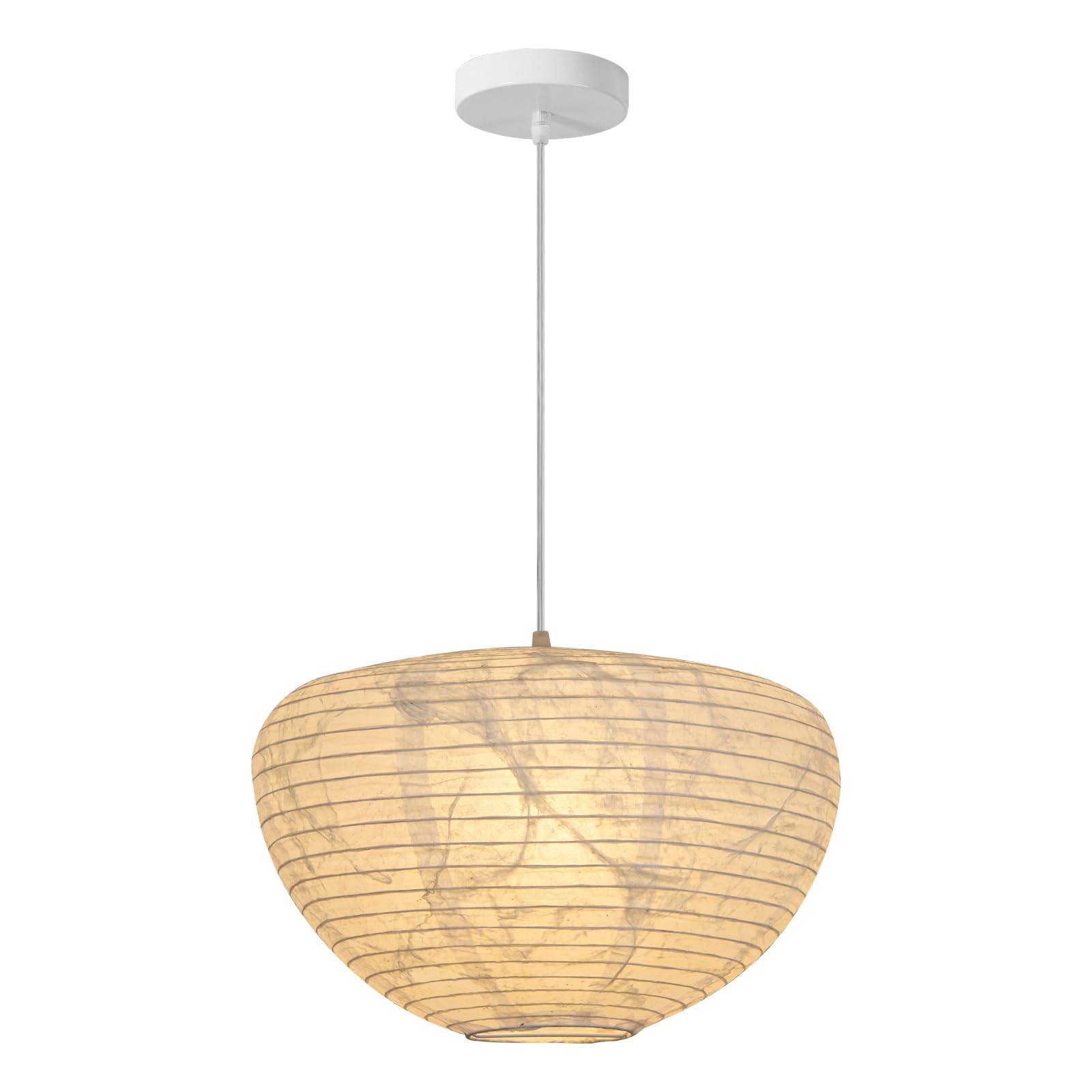 Photo 1 of COMSDY 15.7inch Japanese Pendant Light White, Modern Silk Pendant Lighting Wabi Sabi Hanging Light Fixtures for Kitchen Island Dining Room Bedroom Foyer Restaurant