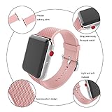 Blueauty for Apple Watch Band 42mm Carbon Fiber iwatch Band Replacement Strap with Stainless Metal Clasp for Apple Watch Series 3 Series 2 Series 1 - Pink