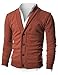 Ohoo Mens Slim Fit shawl Collar Knit Cardigan With Elbow Patch
