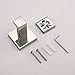 Leyden Polished Chrome Coat Hooks, Bathroom Silver Robe Hooks Towel Hanger Wall Mounted Square Modern Door Clothes