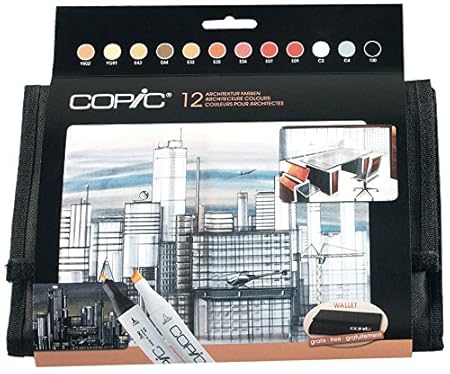 COPIC 12er Set Architekturfarben im Wallet