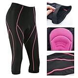 Xcellent Global Women's Cycling Shorts 3D Gel Padded Breathable Bicycle Pants Cycling Knickers Cycling Tights, Black FS027