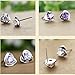 12 Pieces Small Cute Simple Post Stud Earrings Set for Girls Kids Silver Tone Mix and Match