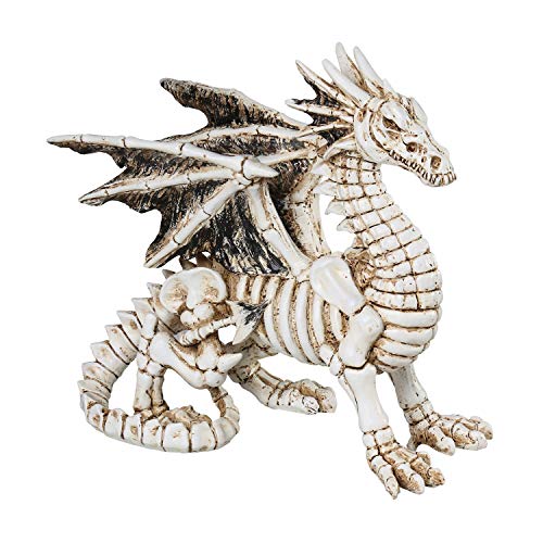 WHAT ON EARTH Dragon Garden Sculpture - Indoor/Outdoor Skeleton Dragon Lawn Ornament Yard Decoration