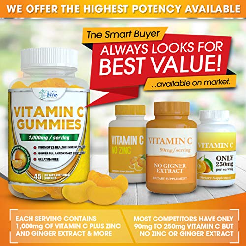 Vitamin C Gummies 1000mg for Adults and Kids Tasty Chewable VIT C Gummy Vitamins Everyone Will