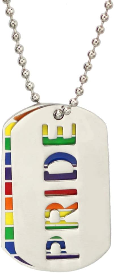 Colar Amosfun LGBT Gay Lésbica Pride Colares de Aço de Titânio com Lâmina de Arco-Íris Pingente Homossexual LGBT Relacionamento Rainbow Joias Presentes para Homens e Mulheres: Amazon.com.br: SaÃºde e Cuidados Pessoais