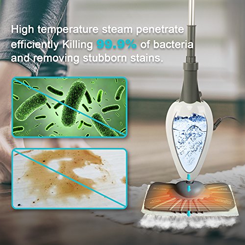 Steam Mops - Steam Floor Cleaner 4 Pound Compact Steam Mop for Tile Hardwood Floor Cleaning, 1 Washable Microfiber Mop Pad Included