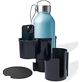 DEYLYF Car Cup Holder Expander - 2 in 1 Adjustable Cup Holder Adapter Set with Magnetic Bottle Mount Accessory - Fits Big Cups and Large Water Bottles - Drink Caddy