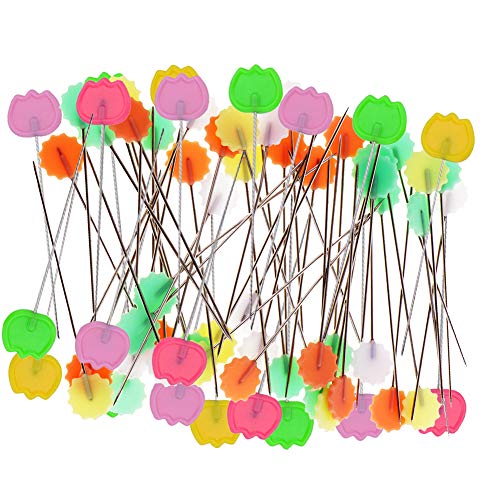 Quilting Pins 200Pcs Flat Head Decorative Sewing Pins/Long Straight Pins/Flower Head Pins/Colored Flat Button Pins with A Clear Cases, Extra Fine for Dressmaking Jewelry Components Flower (B) - Thumbnail 7