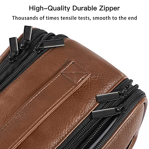 Mens Toiletry Bag, Travel Toiletry Organizer Dopp Kit Waterproof Shaving Bag for Toiletries Accessories,Brown 5 Mens Toiletry Bag, Travel Toiletry Organizer Dopp Kit Waterproof Shaving Bag for Toiletries Accessories,Brown