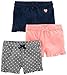 Simple Joys by Carter's Toddler Girls 3-pack Knit Shorts, pink.grey, navy, 2T
