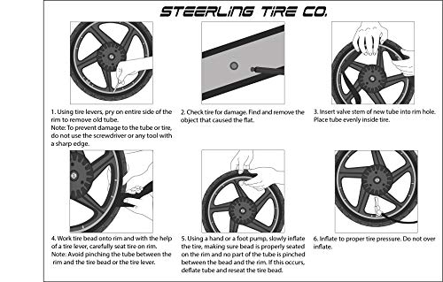 Two 16'' x 1.5/1.75 R and One 12.5'' x 1.75/2.15 F Premium Explosion Proof Inner Tire Tube for All BOB Revolution & Stroller Strides - BOB Stroller Tire Replacement Set [3 Pack] Steerling Tire Co.