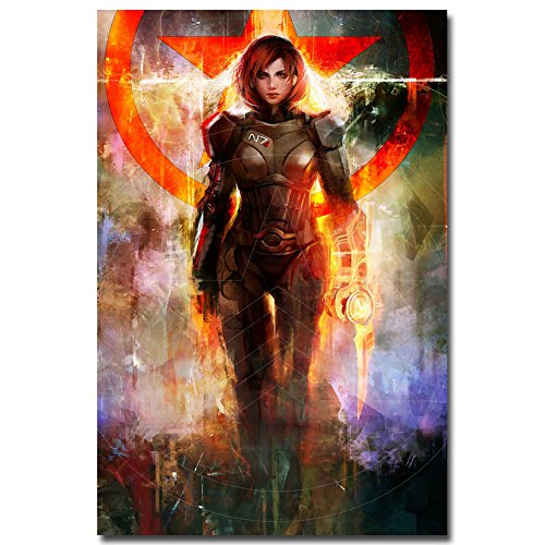 Stylish Custom Mass Effect 2 3 4 Shooting Action Game Art Canvas Poster Print Wall Pictures For Bedroom Living Room Decor