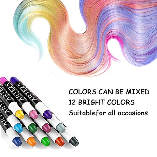 image for MOULEI Hair Chalk, Hair Chalk Pens, Temporary Washable Hair Color for 
