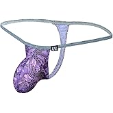 COMLIFE Men's Fashion Printed Ice Silk Underwear Sexy Low Waist Stretch Thongs